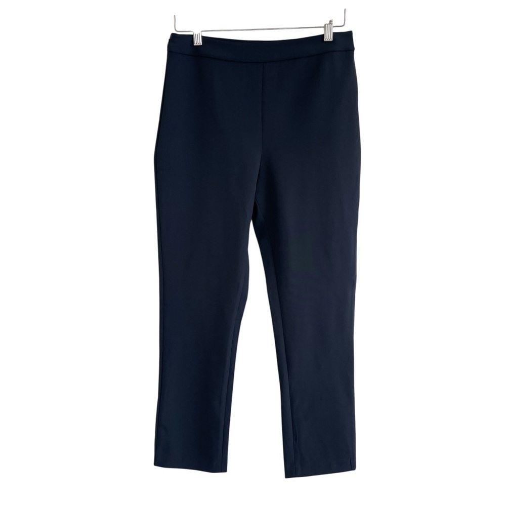 Jenni Kayne Slim Ankle Trouser Pants Cigarette Style Navy Side Zip Size 8 - Picture 4 of 14